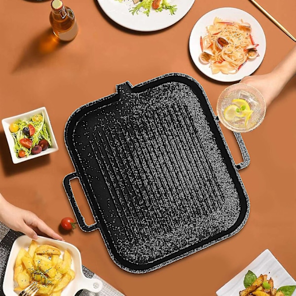 Koreansk induktionskokare Kvadratisk Teppanyaki rökfri non-stick bakplåt