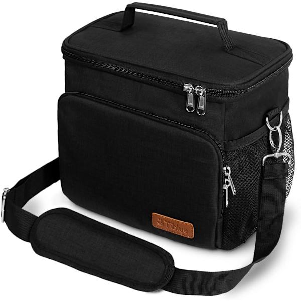 Isolerad lunchväska för kvinnor/män - Återanvändbar lunchlåda för kontor, skola, picknick, strand - Läckagesäker frysväska, justerbara remmar (Medium)