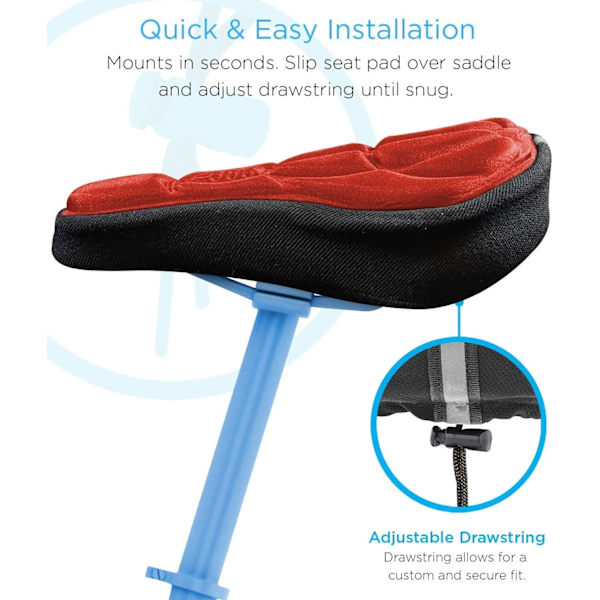 Sadelöverdrag med gelkudde - Ergonomisk och flexibel för smärtfri trampning - För racer- och stadscyklar