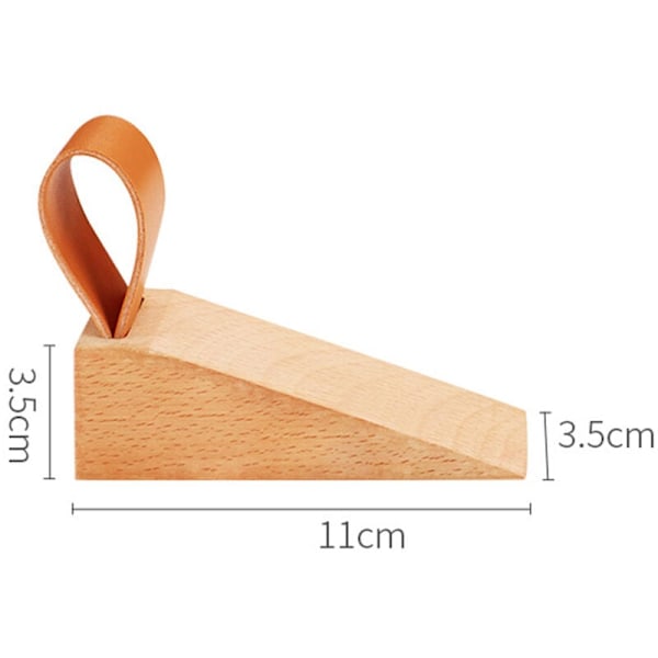 Porte lattialukko, 2 kpl pyökkipuinen ovenpidike liukumattomalla silikonityynyllä, ovenpysäytin nahkakahvalla, sopii ovenväleihin 5–30 mm