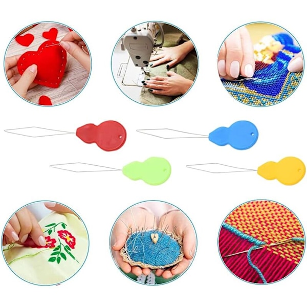 12 stk. Nålitreder, Putriors i plast for søm, DIY Plast DIY-FIL, Put av Puttle-A-AIGUILLES, tråd E-fille til søm, for å sy med