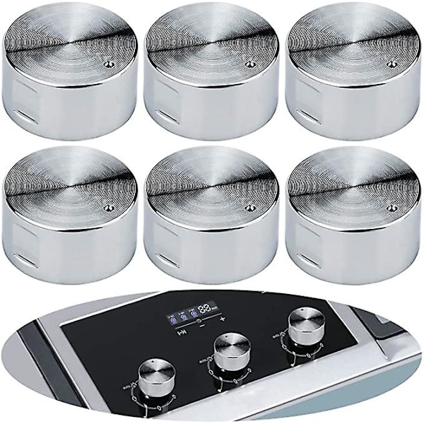 6 kpl Metalliset kaasukeittimen nupit 6 mm Universaali uuni ohjaus alue uunin nuppi kaasukeittimen polttimen nuppi kaasukeittimen kytkin Keittiön vaihtotarvikkeet uuni