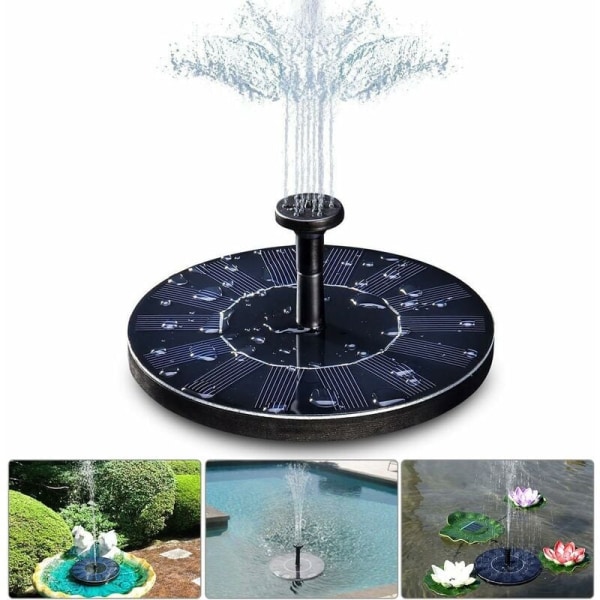 Solar Fountain, 1,4W Solar Pond Pump med 4 effekter, Max Höjd 70cm, Solar Pump, Solar Floating Fountain Pump för trädgårdsdamm eller akvariefontän