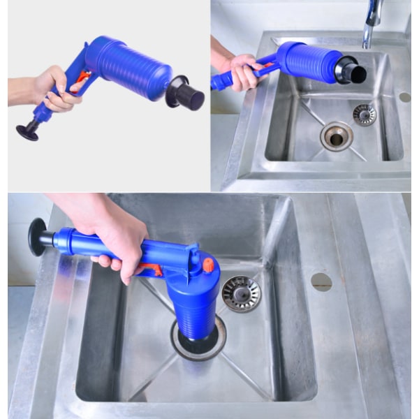 WC-pumppu, tukkeutunut WC, korkeapaineinen käsipumppu 4 sovittimella, viemärinpuhdistustyökalu, puhdista keittiön allas, suihku