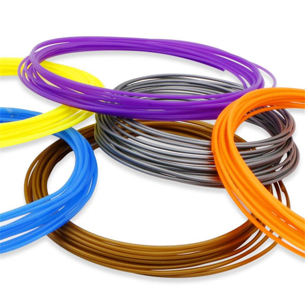 Uzone 3D-penna PLA-filament 1,75 mm, 16 färger (varje färg 5 m) slumpmässig stencil, 3D-penna filament PLA, 3D-utskriftslinjepaket, 3D-penna filament för barn