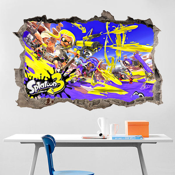 Tegneserie anime kriger 3D vægklistermærke dreng soveværelse sengetid layout selvklæbende værelse plakat 40*60 cm