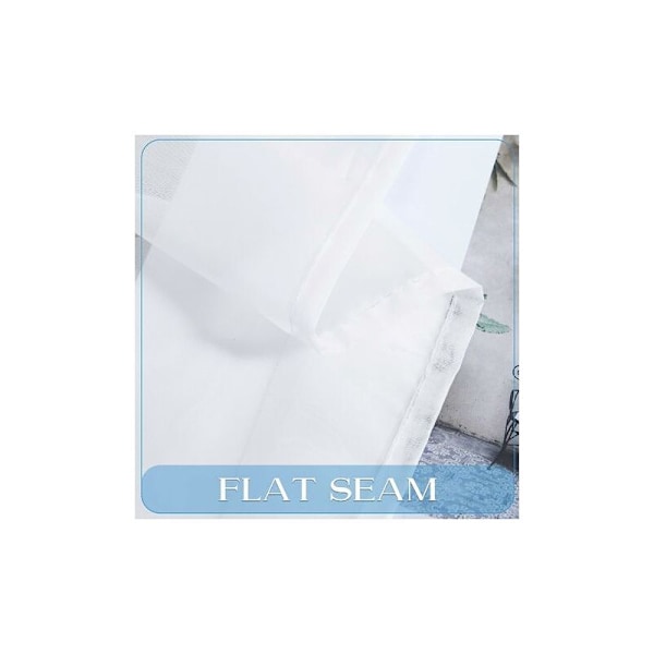 Hvit, transparent gardin for terrasse - Utendørs gardin i voile med maljer, filtrerer lyset for hagen. L 254 x H 213 cm