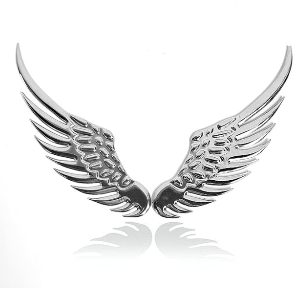 Angel Wings Car Decal (sølv) 3D Wings Car Stilig metalldekal C