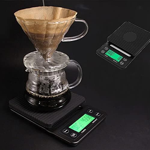 Kaffevekt Multifunksjonell Digital Kjøkkenmatvekt med Timer 3kg/0.1g for Kaffe Brygging, Baking og Matlaging
