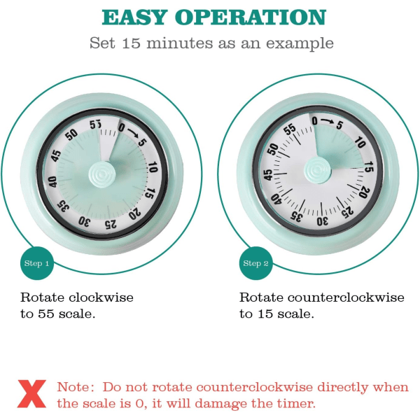 (Grønn) Kjøkken Timer Påminnelse Administrere Timere 360 Graders Roterende M