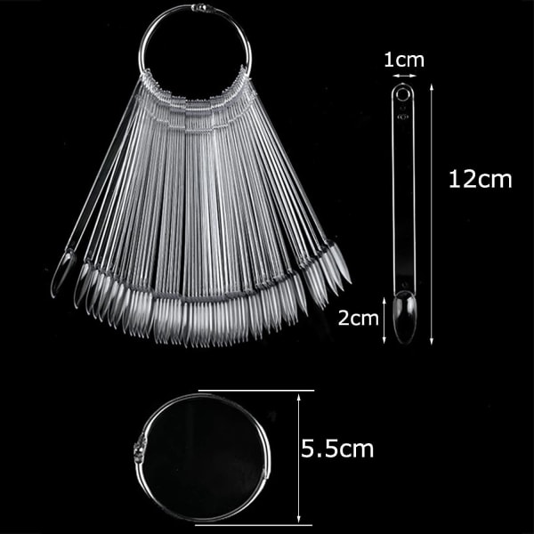 Neglefargekart [50 stykker], Negleutstillingsstativ Fargekort Vis vifteform, Negleutstillingsstativ, Neglelakk Sminkepalett, Hudfarge