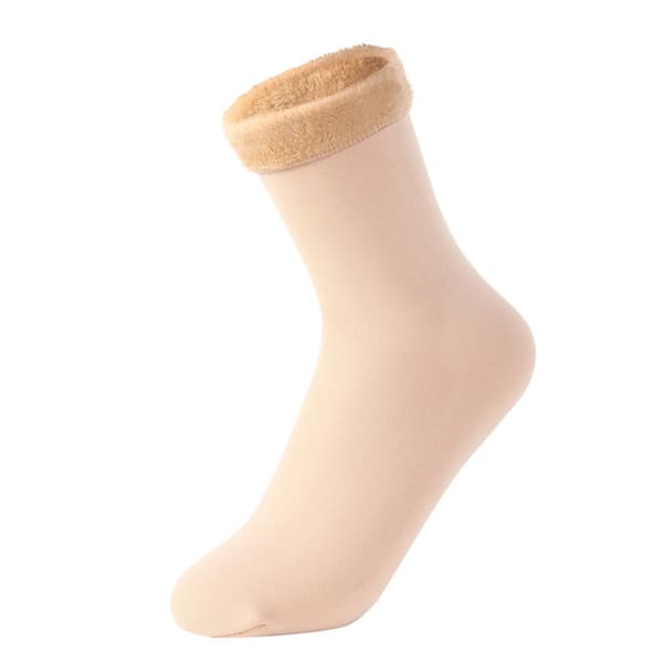 Höst och vinter tjock sammet varm mid-rör vinter imitation nylon snö strumpor herrstrumpor golvstrumpor (4 par)