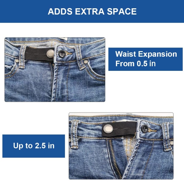 5-pack byxor stretchers, byxknappsförlängare, justerbar elastisk knappstretch i gummi, byxknapp för gravidbyxor, för jeans, P
