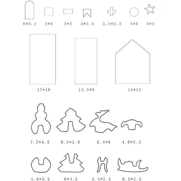 3D Pepparkakshus Form Kakskärare Set Presentförpackning 18 st