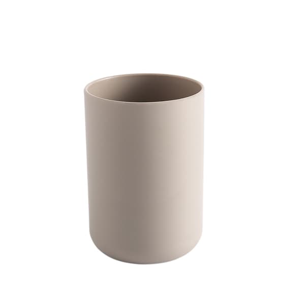 2 st grå badrumskoppar, 7,2 x 10,3 cm plastkopp tandborsthållare 300 ml glas badrumstillbehör