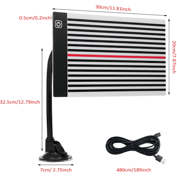 LED REFLEKTOR LINJE LJUS PANEL LACKFRI Buckla Finder LAMPA Bilreparations Tillbehör Buckeldetektor för Bilkaross Panel Storlek 3020cm/11.817.87tum