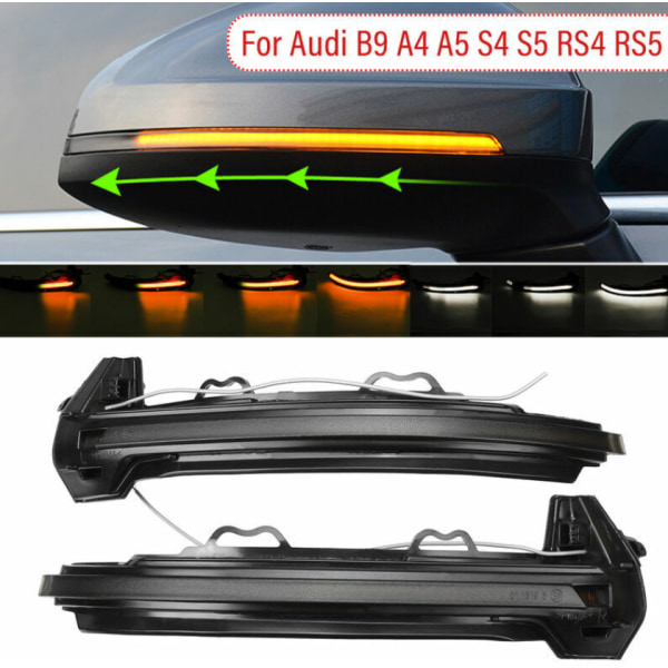 För Audi A4 S4 A5 S5 RS4 RS5 Vattenljus LED A4/S4 B9 2016-2019 Unik Gul 2 Stycken