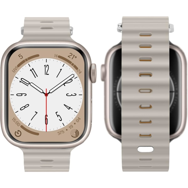 Star-Orange, kompatibel med Apple Watch-bånd 41 mm 40 mm 38 mm, myk silikonrem med spenne kompatibel for Apple Watch Series 8 7 SE 6 5 4