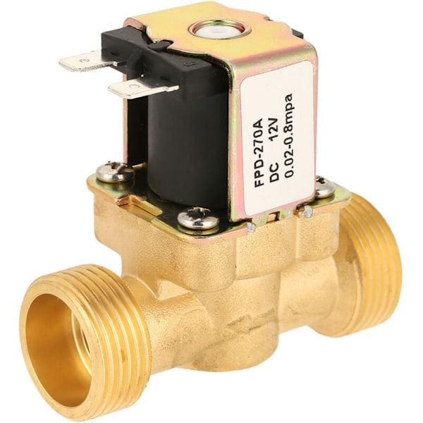 1 elektrisk magnetventil normalt lukket i messing DC12V G3/4 til vand