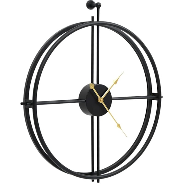Svart väggklocka 52 cm järn