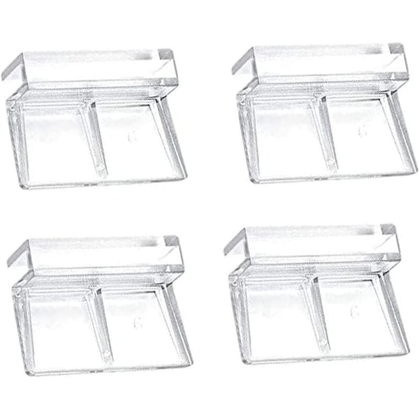 Akvarie Glasbeskyttelsesclips, Akvarie Støtteclips, Akrylholdere, Akvarie Støtteklemme, Akvarie Tilbehør (6mm Tykt Glas), 4 stk