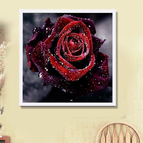 (12X12inch/30X30CM)DIY 5D Diamantmaleri Korssting Broderi Diamantmaleri Kits Stue Soveværelse Dekoration Vægklistermærke，Pink
