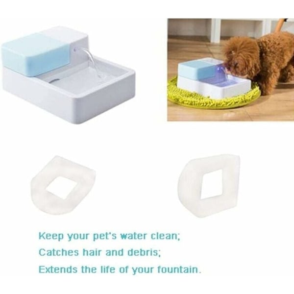 16 vaahtomuovisuodattimen ja hiilisuodattimen sarja, yhteensopiva Petsafe Drinkwell Fountain Stainless steel 360 Avalon Pagoda Seascape ja Sedona Fontain -juoma-automaattien kanssa