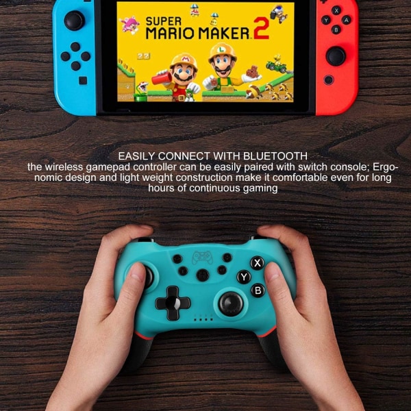 Grøn trådløs controller kompatibel med Switch/Switch Lite/Switch OLED, Bluetooth Switch Pro Controller, Switch Controller med genopladeligt batteri