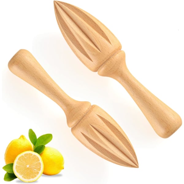 2 stk. citronpresser, håndholdt citruspresser, træ citronpresser håndværktøj, manuel træ citruspresser til frugt lime daglig hjemmekøkken værktøjer ba
