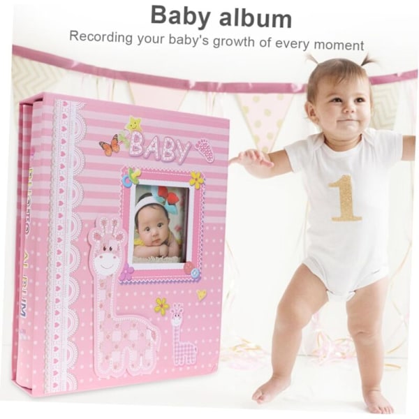 Fotoalbum til billeder Babyfoto Baby Babyfotoalbum Senior Børnealbum Fotoalbum til personliggørelse Baby Pink Babybilleder Opbevaring