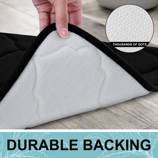 Minneskum Badrumsmatta 24x16in, Ultra Mjuk Halkskydd och Absorberande Badrumsmatta, Maskintvätt Torktumling, Bekväm, Mattmatta för Badrumsgolv, Badkar a