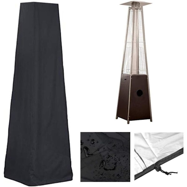 Terrassevarmerdeksel - Pyramideformet varmedeksel, svart (229x53x53cm)