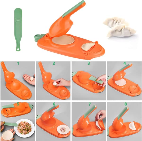 2 i 1 Dumpling Maker, Manuel Dejpresse, Manuel Dumpling Maker Form, DIY Dumpling Maker Ravioli Maker, Dumplingforme til Dumplings
