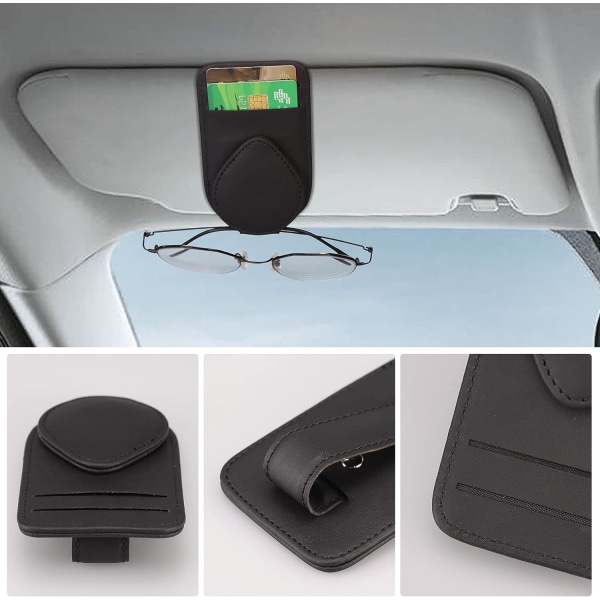 Holder for bil, Universal Magnetic Car Solbrilleholder med 2 C