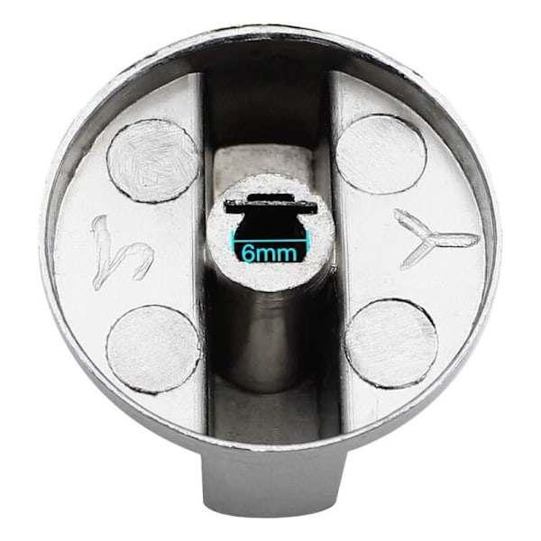 6 stk. universelle knapper gasskomfyr 6mm universelle kontrollknapper komfyrknapp for gasskomfyr ovn stekebrett