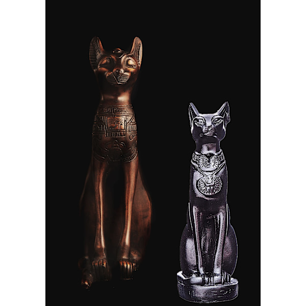 Egyptisk katt-ornament, ett stykke (4,2 tommer, svart)