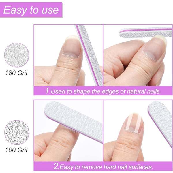 25-pack professionella nagelfilar (grå)