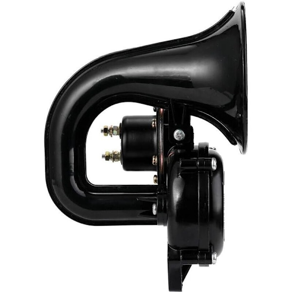 135dB Starkt Horn 12/24V Lastbil Superhögt Trumpet Signalhorn med Elektrisk Ventil Platt Bil Fordon Lastbilar - Le Noir