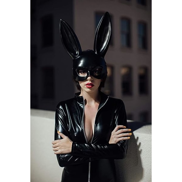 Women Mask Rabbit Mask Black One Size, Black, One Size EU