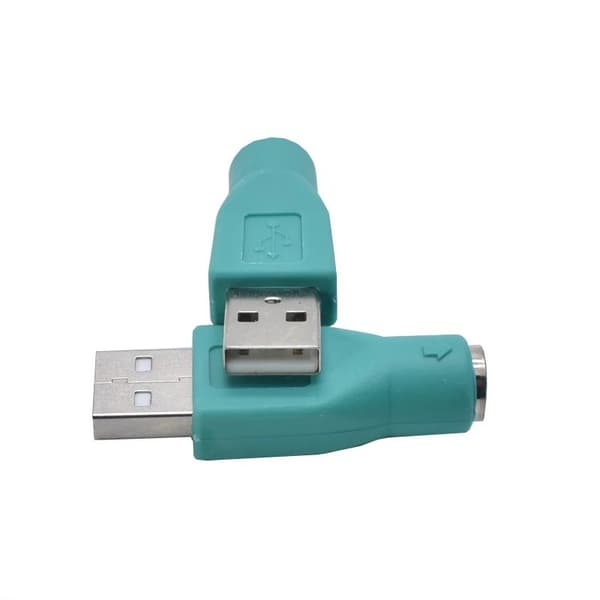 USB hann til PS2 hunn adapter, konverterkontakt, grønn