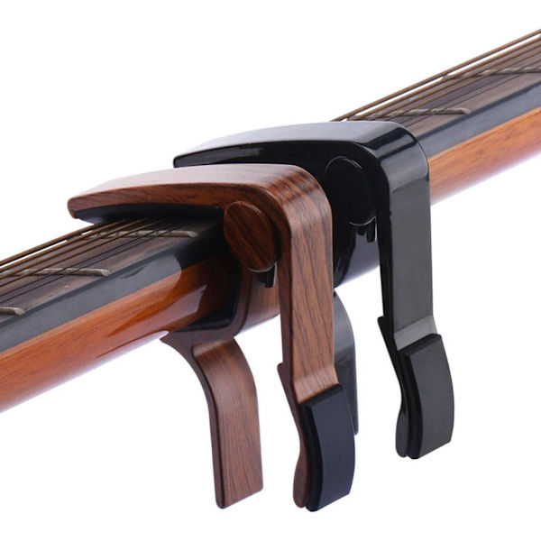 2-pack - För akustisk gitarr, ukulele, elgitarr, bas med plektrum i träfärg