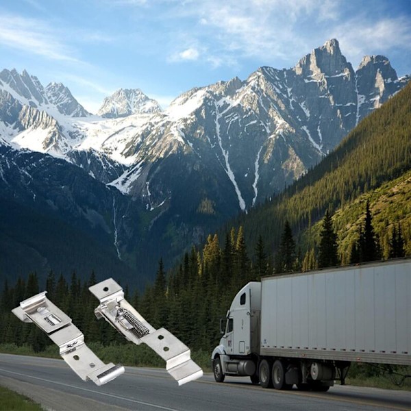 To Trailer Nummerpladeholdere, Et Par Fjederbelastede Rustfri Stål (120mm) Dyb Nummerpladeholdere