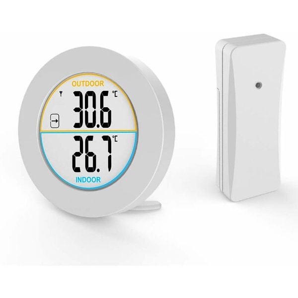 Indendørs og udendørs termometer, digitalt trådløst termometer med probesensorer, HD LCD-display temperaturdetektor, min/maks-hukommelse, trend, ℃/℉