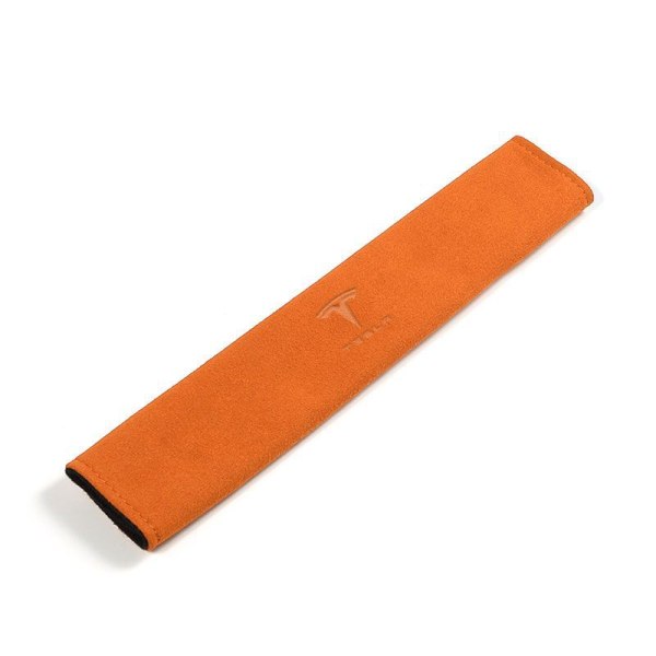 Lämplig för Teslas axelbältesskydd i mocka, slitstarka och smutsavvisande, bekvämt, enkelt och praktiskt (orange färg)