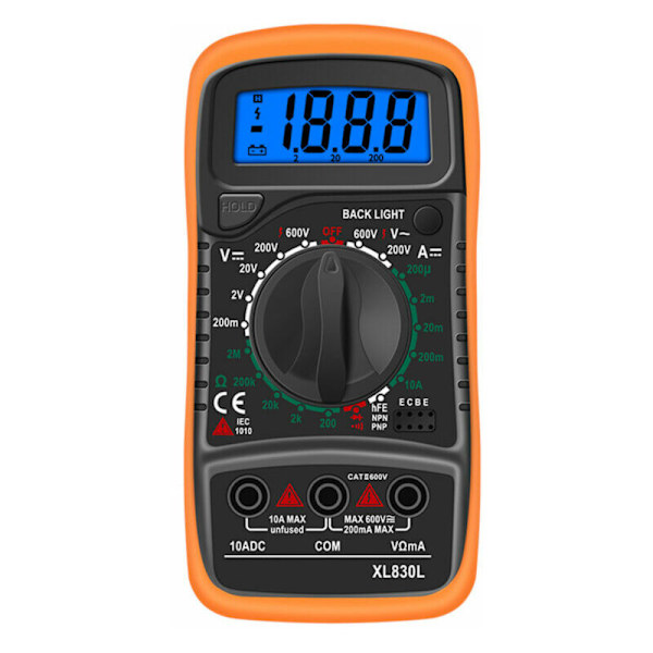 Multimeter, Ohmmeter og Amperemeter Digitalt Multimeter XL830L 2000 Teller Mini Multimeter Batteritester Strøm Spenning AC DC Motstand Summer