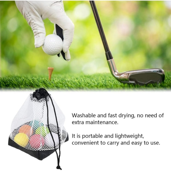 Golfbollsväska, mesh Golfbollsnät, dragsko Golfpåse Nylon Mesh Golfbollshållare Tillbehör för utomhusförvaring