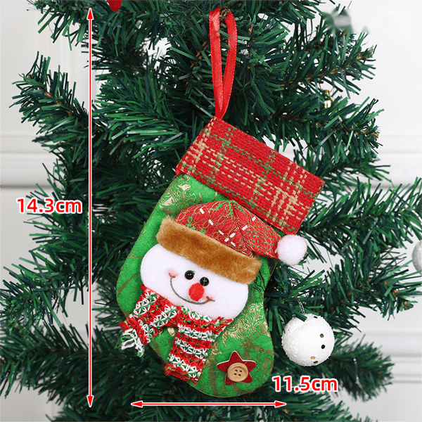 2 st julstrumpor, tecknade tomte sockhängsmycken, julgransprydnad strumpor