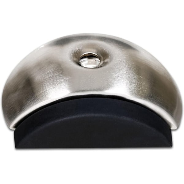 Dørstopper i rustfritt stål - Gulvdørstopper i gummi med festemateriell - gulvdørstopper - 5,6 cm x 1,7 cm - dørstopper