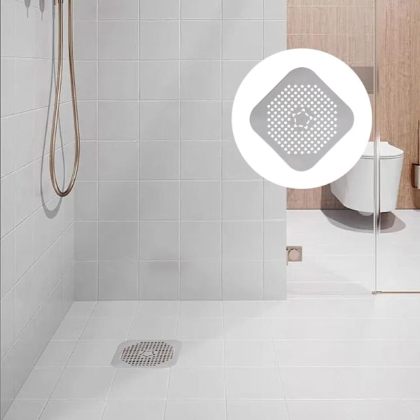 Hårfilter til brusebad, 10 stk. Universal hårfanger til brusebad, Gråt køkkenvaskfilter, med sugekop, Vaskfilter til vask, badeværelse, badekar, køkken