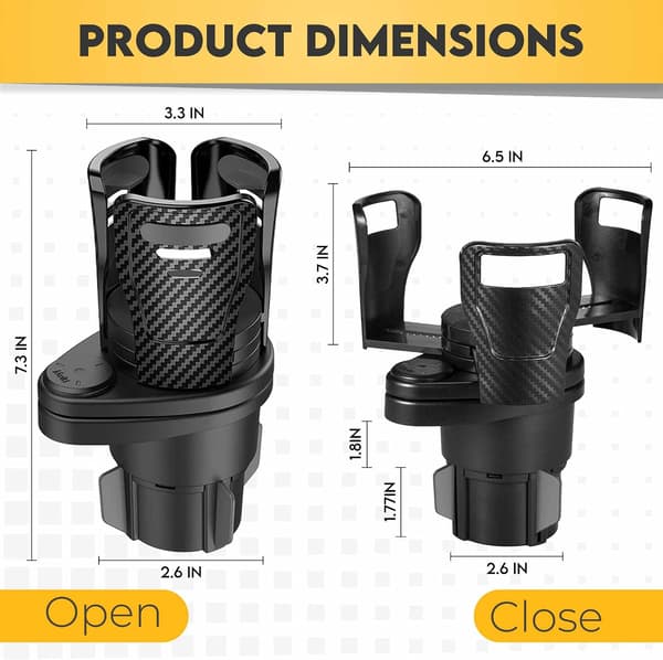 Multifunksjonell bilkoppholder i karbonfiber, modifisert coaster, bilkoppholder, drikkeholder